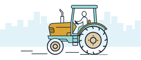 Ilustracja przedstawiająca Traktory i pojazdy rolnicze