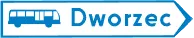 Znak E-6b Drogowskaz do dworca autobusowego