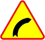Znak A-1 Niebezpieczny zakręt w prawo