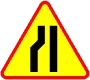 Znak A-12c Zwężenie jezdni - lewostronne