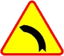Znak A-2 Niebezpieczny zakręt w lewo