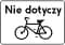 Tabliczka wskazująca, że znak nie dotyczy rowerów jednośladowych