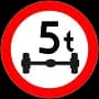 Znak B-19 Zakaz wjazdu pojazdów o nacisku osi większym niż ... t.