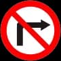 Znak B-22 Zakaz skręcania w prawo