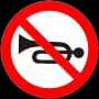 Znak B-29 Zakaz używania sygnałów dźwiękowych
