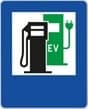 Znak D-23b Stacja paliwowa z punktem ładowania pojazdów elektrycznych