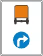 Znak C-17 Nakazany kierunek jazdy dla pojazdów z materiałami niebezpiecznymi