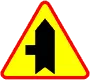 Znak A-6c Skrzyżowanie z drogą podporządkowaną występującą po lewej stronie